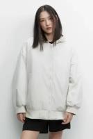 Куртка женская Befree Куртка-бомбер oversize с трикотажным капюшоном 2411601419-60-M молочный размер M