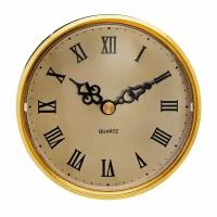 Вставка часы кварцевые, d-10.5 см, плавный ход, золото 9667818