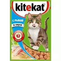 Влажный корм Kitekat Вкусная рыбка в соусе для кошек 85 г