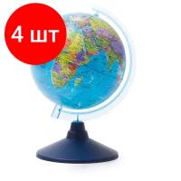 Комплект 4 шт, Глобус политический Globen, 15см, на круглой подставке