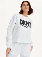 Женский свитшот DKNY Glitter Script Logo Cropped White