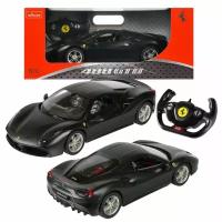 Машина р/у 1:14 Ferrari 488 GTB, цвет черный матовый, светящиеся фары 32,7*16,2*8,8 см - Rastar [75600B]