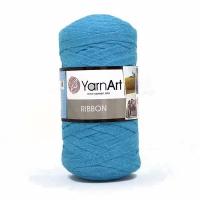 Пряжа для вязания YarnArt 'Ribbon' 250гр 125м (60% хлопок, 40% вискоза и полиэстер) (763 голубой), 4 мотка