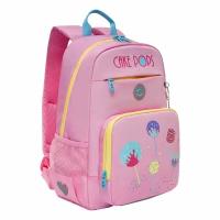 Рюкзак школьный Grizzly GRIZZLY с карманом для ноутбука 13", анатомической спинкой, для девочки, RG-464-2/3, розовый
