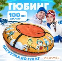 Ватрушка-Тюбинг VeloSmile "Птичка" 100 см (с клапаном от снега и российской камерой)