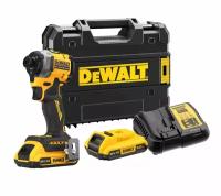 Аккумуляторный импульсный шуруповерт DEWALT, 18 В, 206 Нм, 3800 уд/мин, 3250 об/мин, с 2 АКБ 2 АЧ и ЗУ, в кейсе TSTAK, DCF850D2T