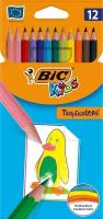 Карандаши цветные BIC "Tropicolors", 12 цветов, пластиковые, европодвес, 83256610 - 3 шт