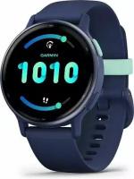 Garmin vivoactive 5 Metallic Navy Aluminum Bezel with Navy Case and Silicone Band 010-02862-12