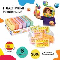 Пластилин растительный набор 6цв 300г JOVI пастельный цвет, картон 70/6P 4831703