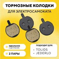 Тормозные колодки для тормозов TOLIDS/JEDERLO электросамоката Kugoo M4, M4 Pro, Max Speed, HX, HX Pro, G3 (21 мм) G-028 (комплект, 2 пары)