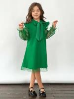 Платье Бушон, размер 140-146, зеленый