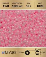 Бисер Miyuki, размер 11/0, цвет: Непрозрачный розовый (0428), 10 грамм