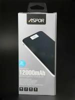 Портативный внешний аккумулятор Power Bank 12000 мАч, голубой