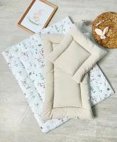 Набор в коляску для новорожденных, матрас и подушечка и одеяло, комплект в коляску