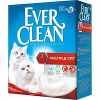 Наполнитель Ever Clean Multiple Cat для нескольких кошек, красная полоса, 6 л