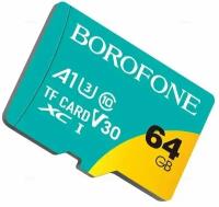 Карта памяти Micro SD BOROFONE, TF High speed Memory card, 64GB, Class 10, A1, XC I, V30(оригинал)