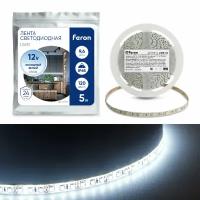 Cветодиодная LED лента Feron LS613, 120SMD(2835)/м 9.6Вт/м 5м IP65 12V 6500К