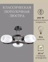 Люстра потолочная MyLight черная для всех видов потолков 10177/3 180W, потолочный светильник E14