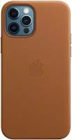 Кожаный чехол Leather Case для iPhone 12/12, светло-коричневый