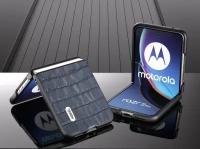 Чехол-накладка MyPads Premium для Motorola Razr 40 Ultra экзотический, обтянутый качественной импортной натуральной кожей теленка, с фактурным тисн