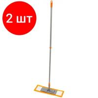 Комплект 3 шт, Швабра OfficeClean Professional, телеск. ручка 120см, пласт. флаунд. 40см, МОП микрофибра (карманы)