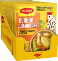 Бульон Maggi. Домашний. С курицей, овощами и зеленью, в порошке. 16 пакетов по 100г