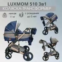 Детская коляска-трансформер 3в1 Luxmom 510 синий