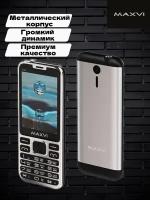 Телефон MAXVI X10, SIM+micro SIM, серебро