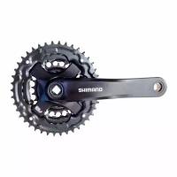 Система шатунов SHIMANO TY501, 175мм, 3x7/8ск, SQR, 42/34/24T, с защитой, серебристый, б/уп