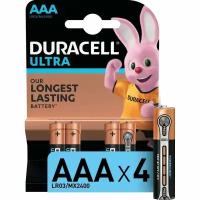 Батарейка AAA DURACELL Ultra Power LR03-4BL MX2400, 4 шт/уп