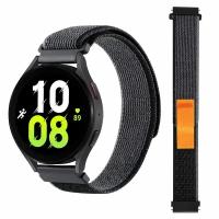 Ремешок нейлоновый Trail Loop для часов 20 мм Garmin, Samsung Galaxy Watch, Huawei Watch, Honor, Xiaomi Amazfit, 05 черный с серым