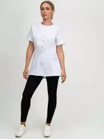 Медицинская женская блуза 404.6.11 Uniformed, ткань вискоза стрейч, рукав короткий, цвет белый, рост 170-176, размер 48