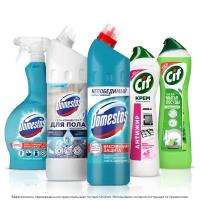 Domestos Cif набор универсальная уборка: гели, спрей и крем для эффективной уборки во всем доме 1000+750+500+500+500 мл