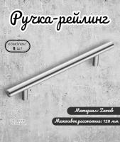 Ручка-рейлинг, BRANTE 128мм, хром Brante, ручка для шкафов, комодов, для кухонного гарнитура, для мебели