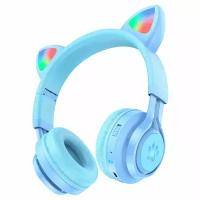 Наушники полноразмерные HOCO W39 Cat ear kids BT, blue