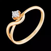 Кольцо Ювелир Карат, красное золото, 585 проба, бриллиант
