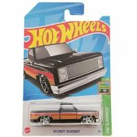 HKJ06 Машинка игрушка Hot Wheels металлическая коллекционная 83 Chevy Silverado черный;красный