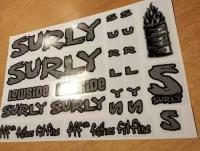 Surly Lowside наклейки для велосипеда на серые глянцевые раму, mtb stickers