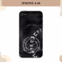 Силиконовый чехол "Руны" на Apple iPhone 4/4S / Айфон 4/4s