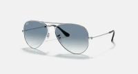 Солнцезащитные очки унисекс, Авиаторы RAY-BAN с чехлом, линзы синие RB3025-003/3F/55-14