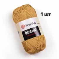 Пряжа YarnArt Macrame Кремовый (155) 1 моток 90 г/130 м (100% полиэстер) ярнарт шнур для плетения макраме