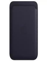 Картхолдер MagSafe для iPhone кожаный чехол-бумажник "Синее Чернила"
