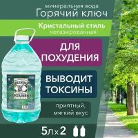 Вода Горячий Ключ Кристальный стиль. Объем 5л*2. Вода минеральная негазированная природная целебная лечебная, выводит токсины, для детей