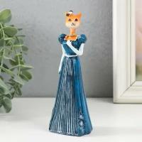 Сувенир полистоун "Леди кошка в синем платье" 9717127
