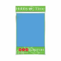 Набор цветного картона HOBBY TIME, А4 (222 х 352 мм), 5 листов, крашенный в массе, голубой, Арт: 2-063/07