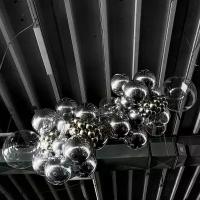 Разнокалиберная гирлянда из фольгированных сфер, прозрачных шаров и шаров – хром