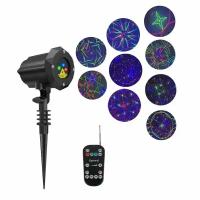 Лазерный проектор новогодний уличный для подсветки домов и деревьев Garden RGB XL Flower 20