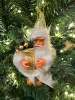 Игрушка под ёлку, Дед Мороз на елку, Санта Клаус, Дед мороз c подарками, Елочное украшение, Подарок на новый год, 15см