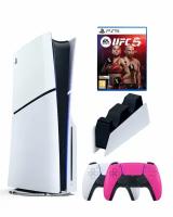 Приставка Sony Playstation 5 slim 1 Tb+2-ой геймпад(розовый)+зарядное+UFC 5