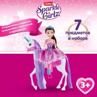 Кукла ZURU Кукла принцесса с лошадью Sparkle Girlz фиолетовый 32 см